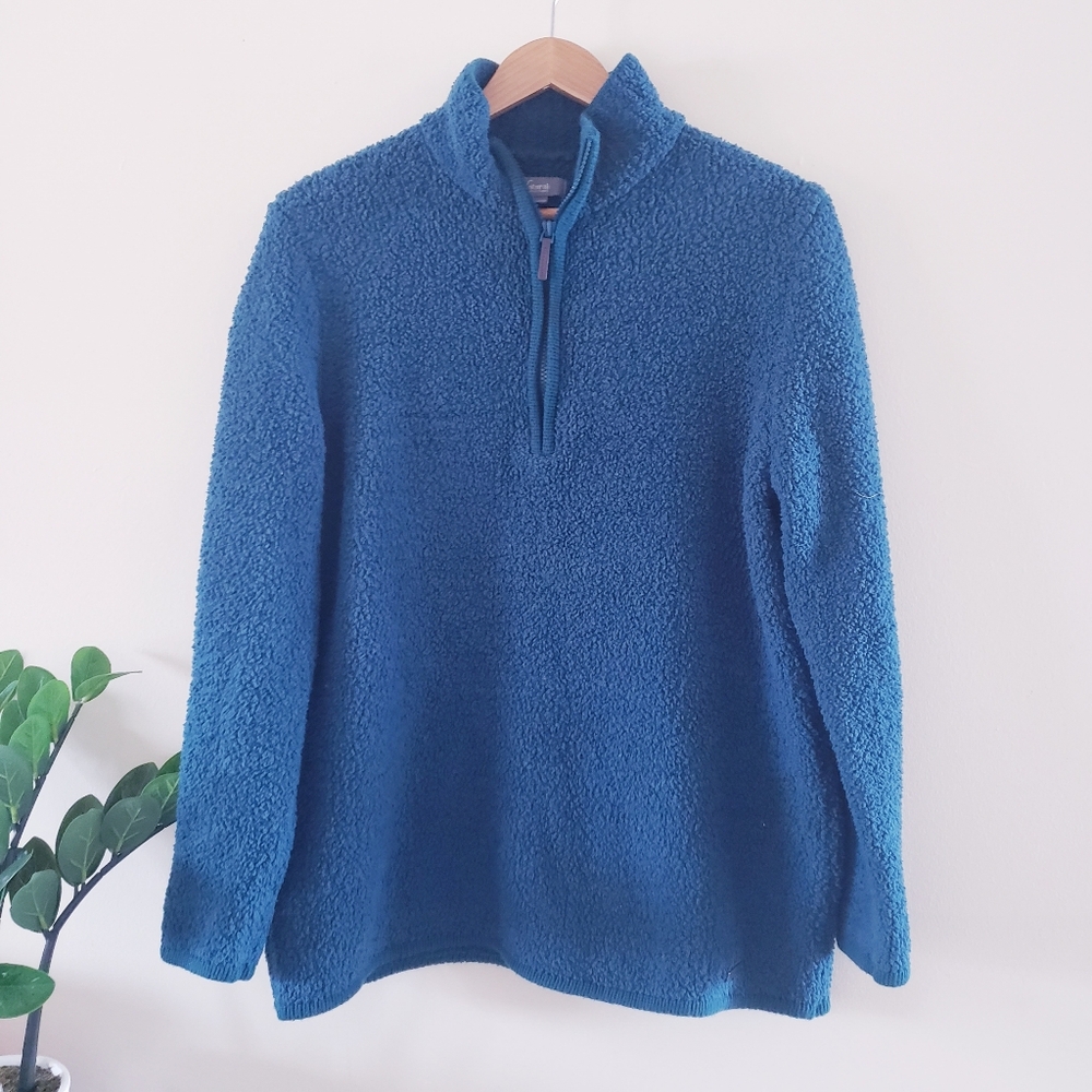 Natural Reflections® Women's Sherpa Cabin Quarter-Zip Long-Sleeve Sweater - L